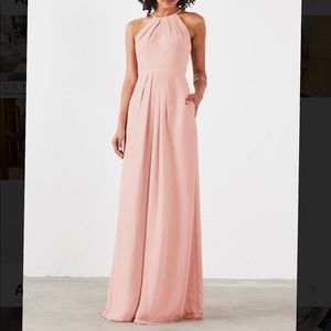Weddington Way Blush Halter bridesmaid dress